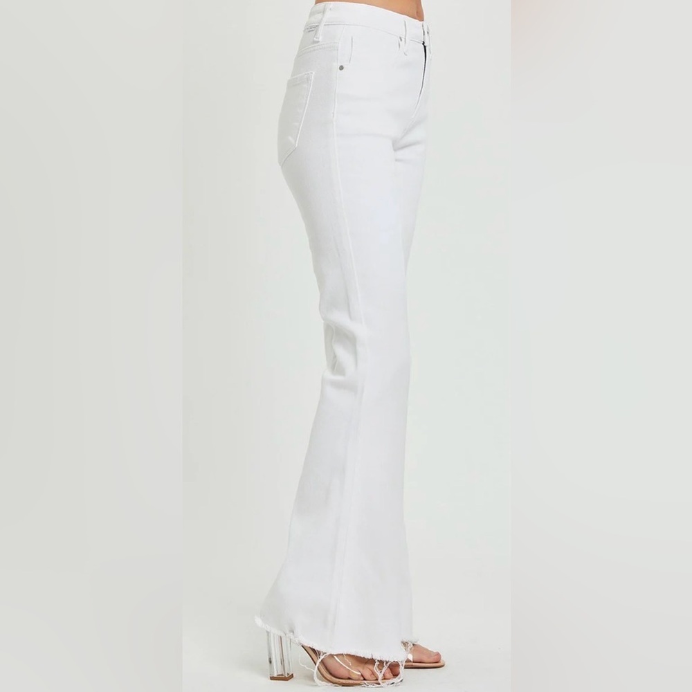 NWT Risen Los Angeles Flare Jeans Raw Hem High Waist Boho Stretch Jeans Size 1X - Picture 4 of 12